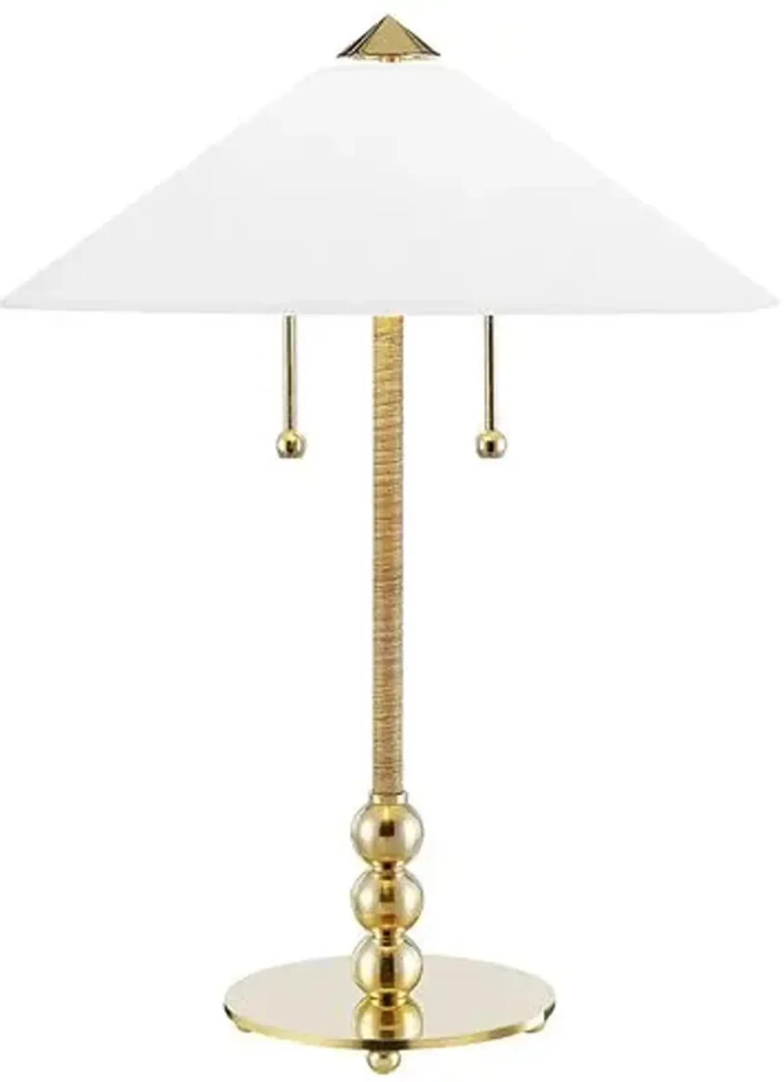 Tenley 24" Rattan Wrapped Table Lamp - Natural/Aged Brass - Gold