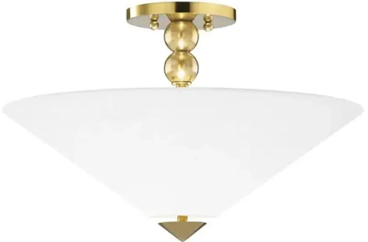 Tenley 11.5" Semi Flush - Aged Brass - Gold