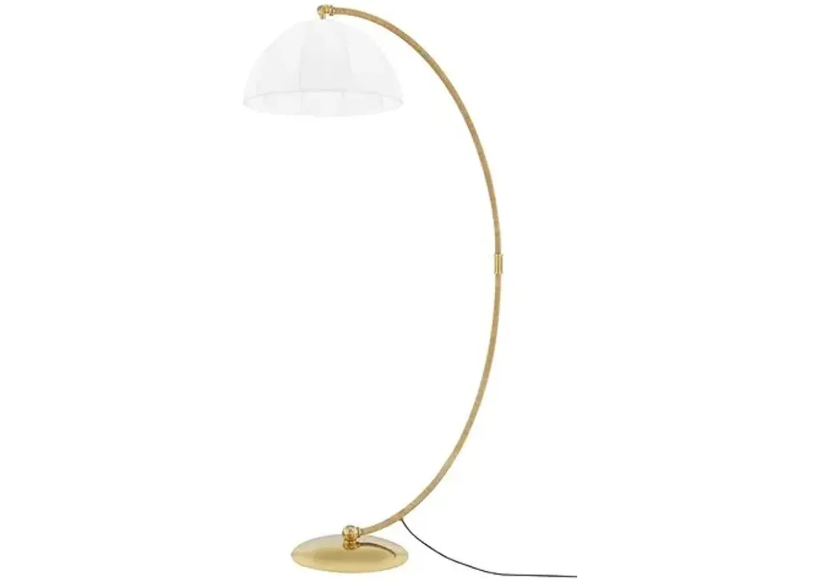 Tenley Arc Floor Lamp - Natural/Aged Brass