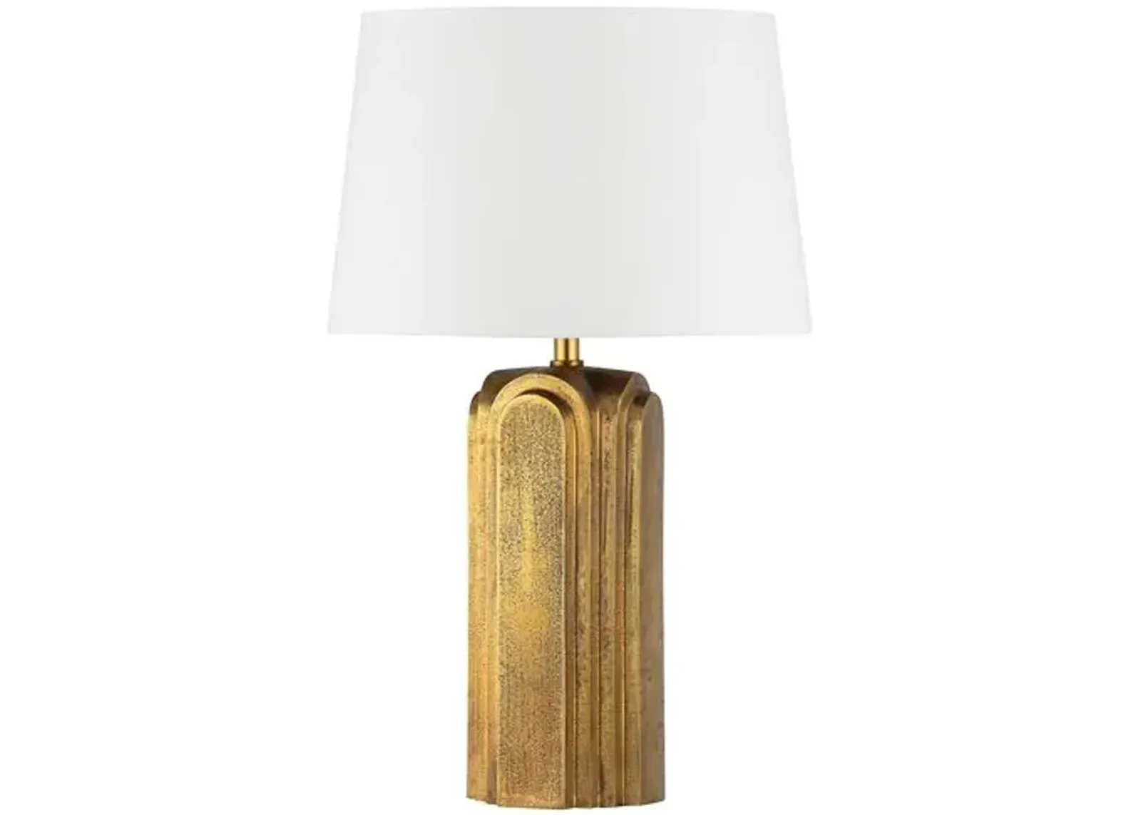 Arlette 27" Table Lamp - Aged Brass/White - Gold