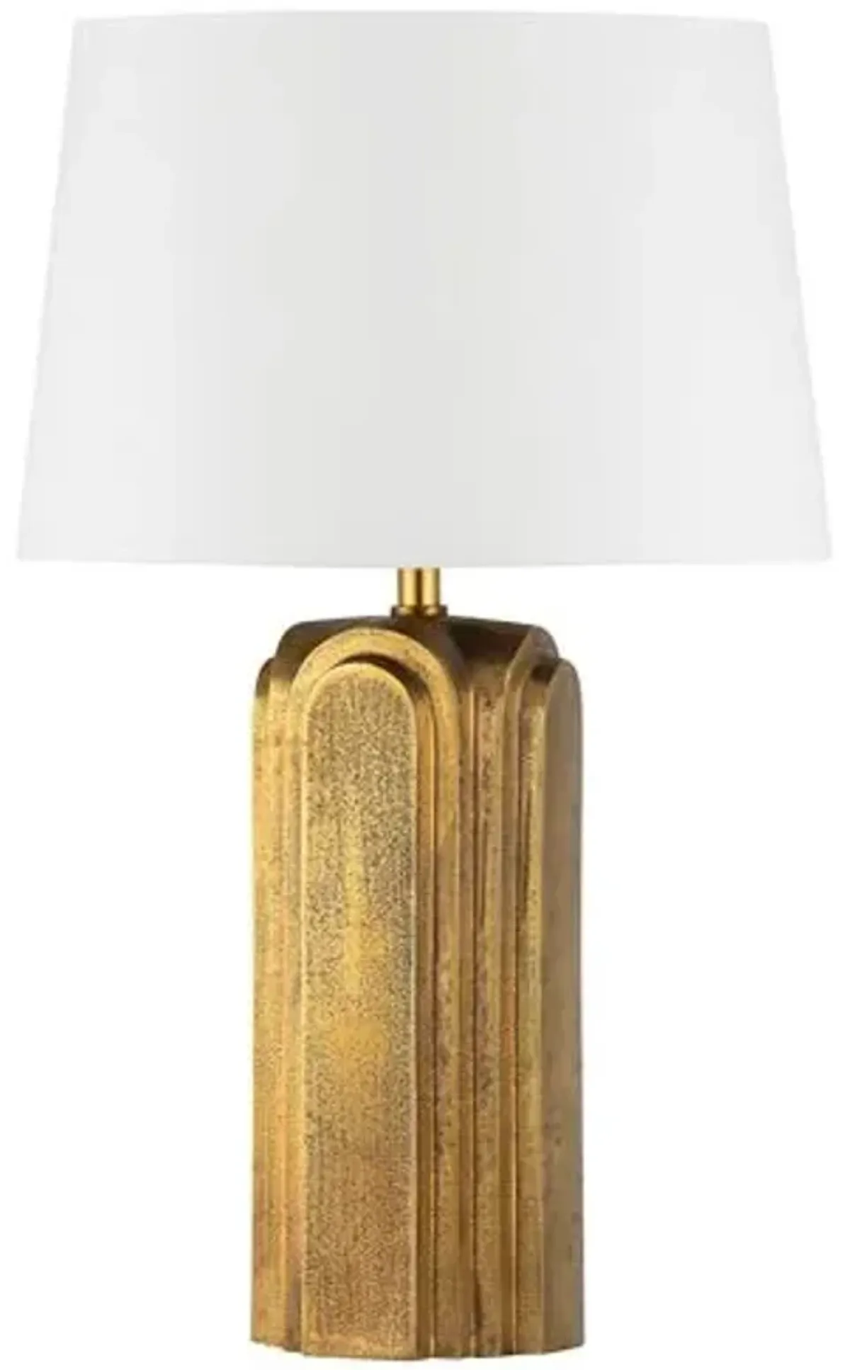 Arlette 27" Table Lamp - Aged Brass/White - Gold