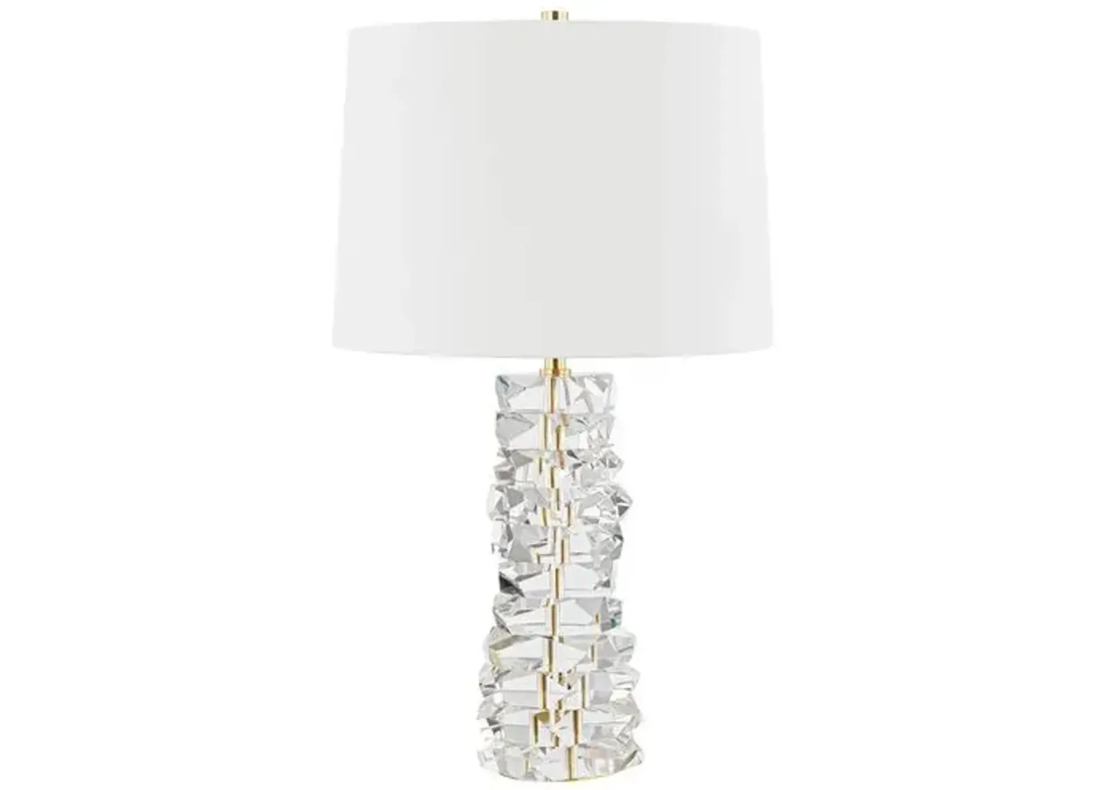 Aubrianna 28.5" Crystal Table Lamp - Clear/Aged Brass - Gold