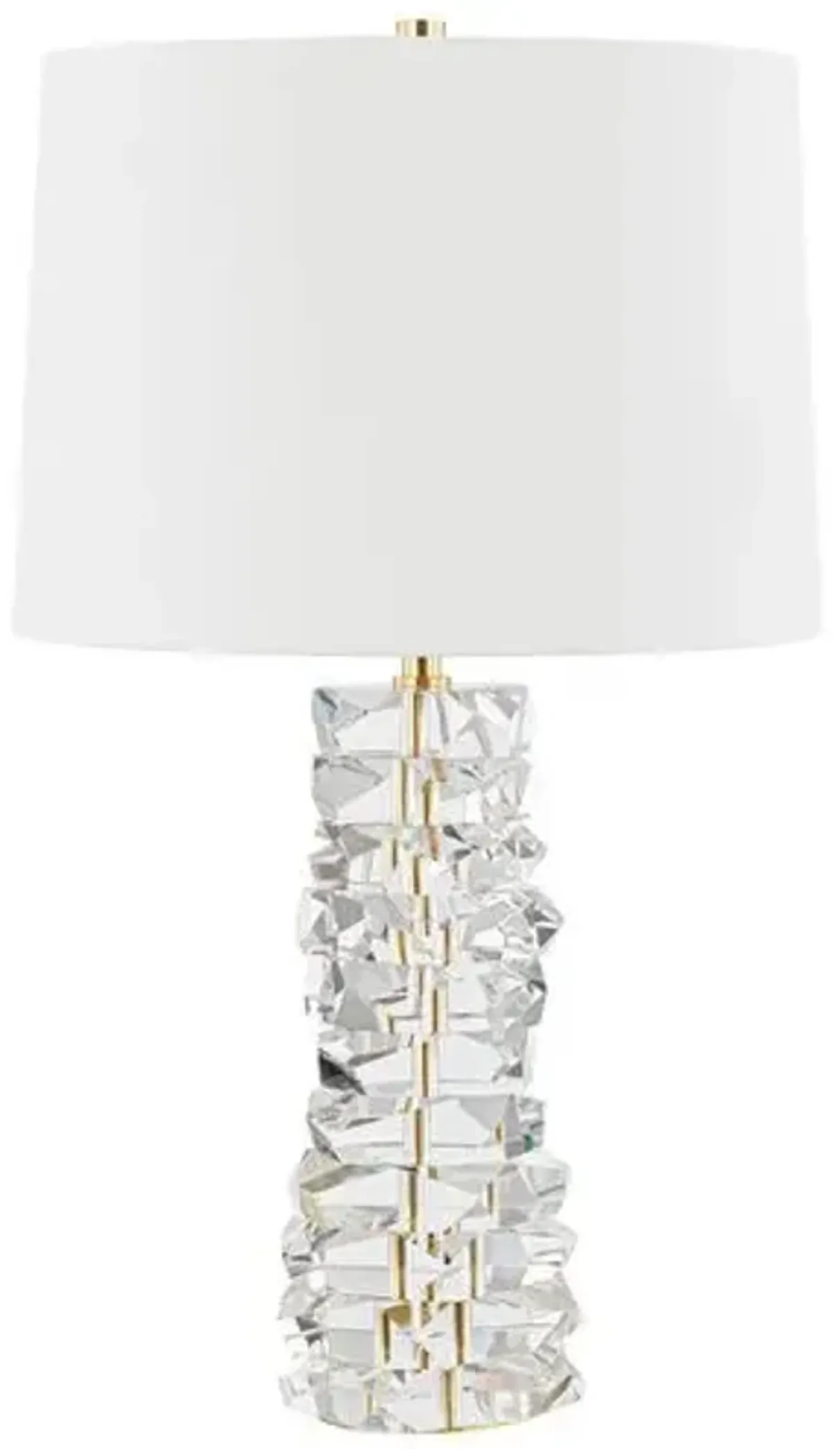 Aubrianna 28.5" Crystal Table Lamp - Clear/Aged Brass - Gold