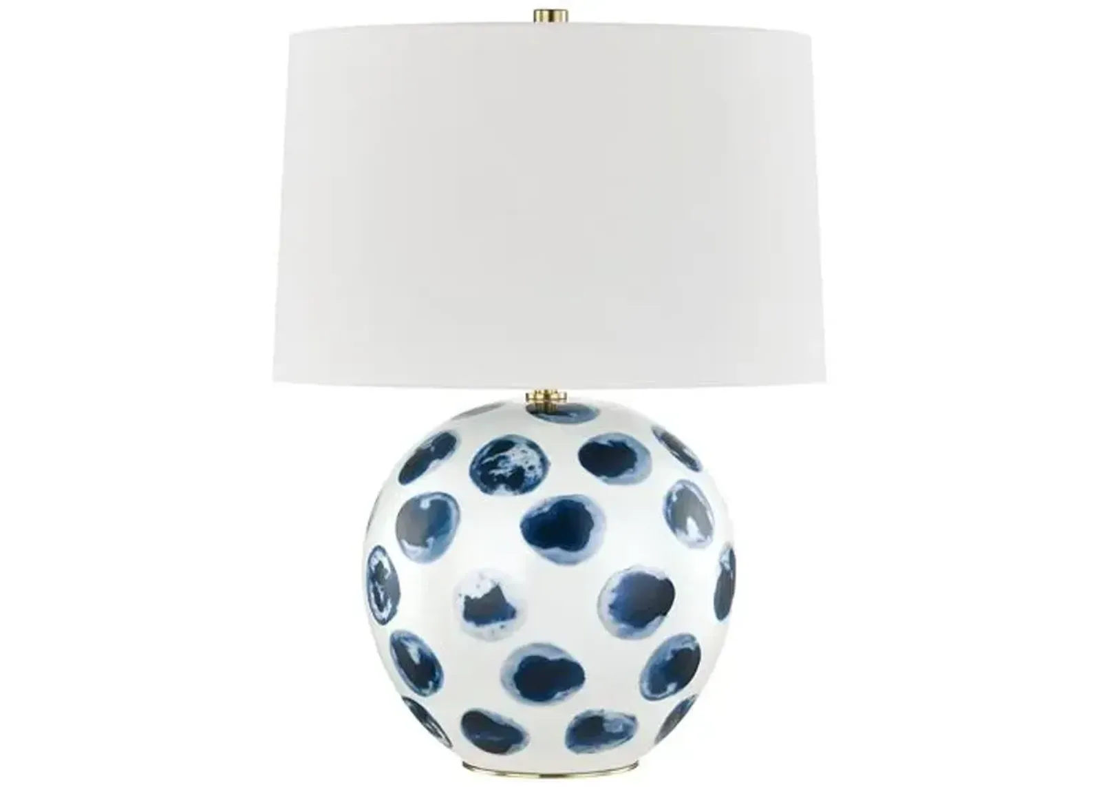 Etta Table Lamp - White Bisque/Blue Dots