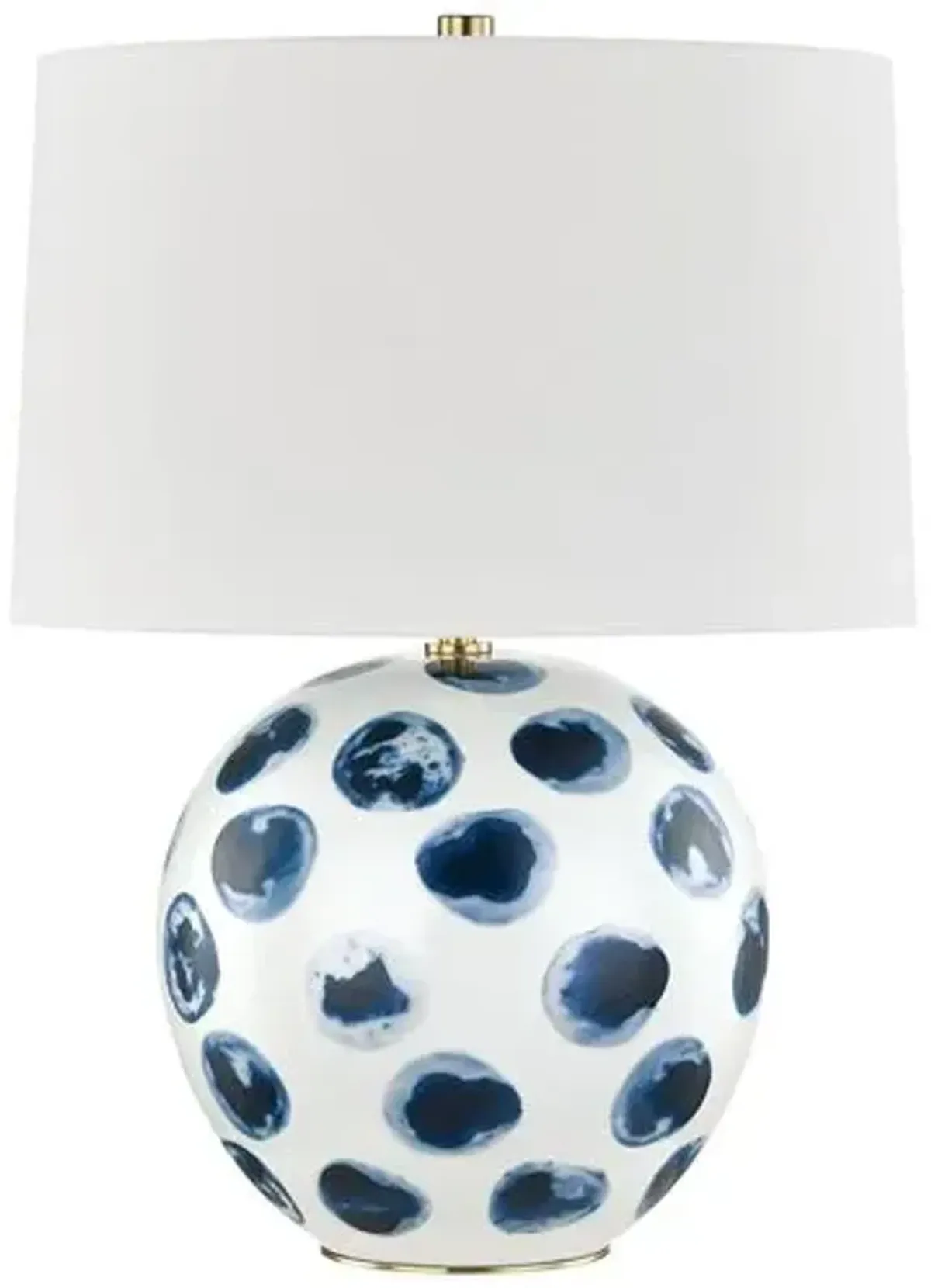 Etta Table Lamp - White Bisque/Blue Dots