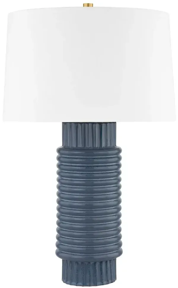 River Ceramic Table Lamp - Grey/Blue