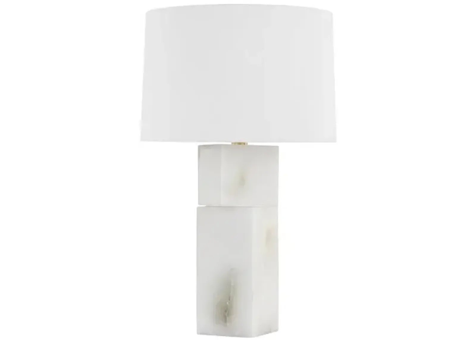 Genna Alabaster Table Lamp - White - Gold