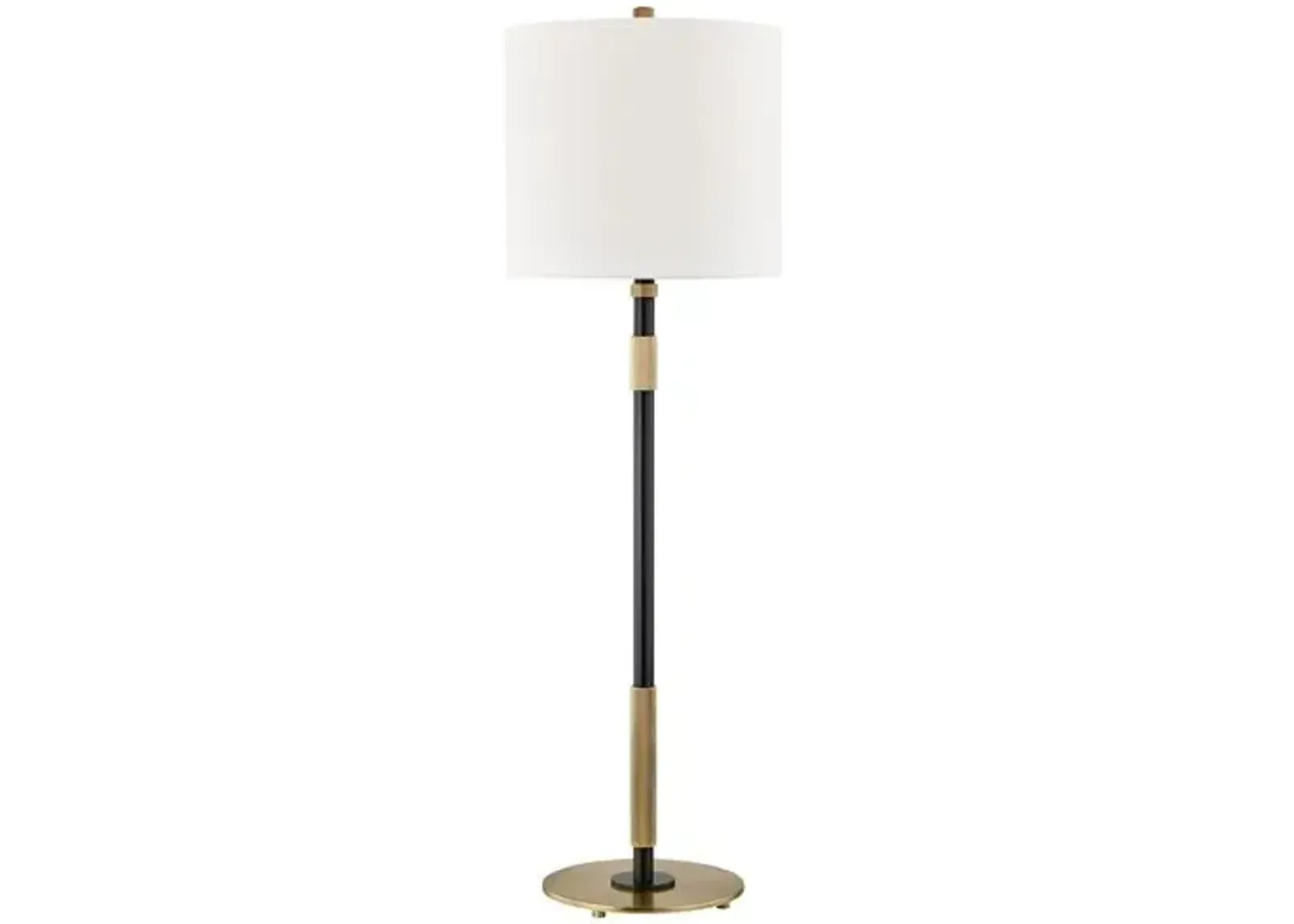 Parker Table/Buffet Lamp - Belgian Linen/Aged Old Bronze - Brown