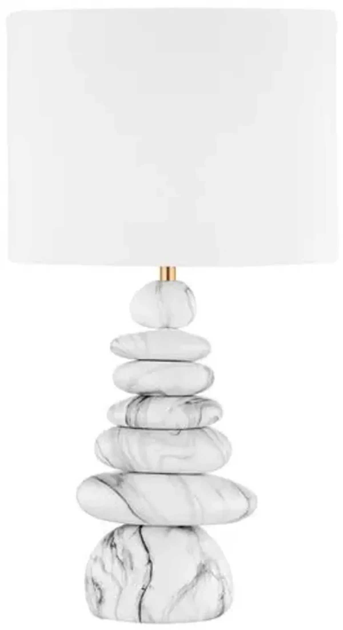 Aniya Ceramic Table Lamp - Marbled Gray