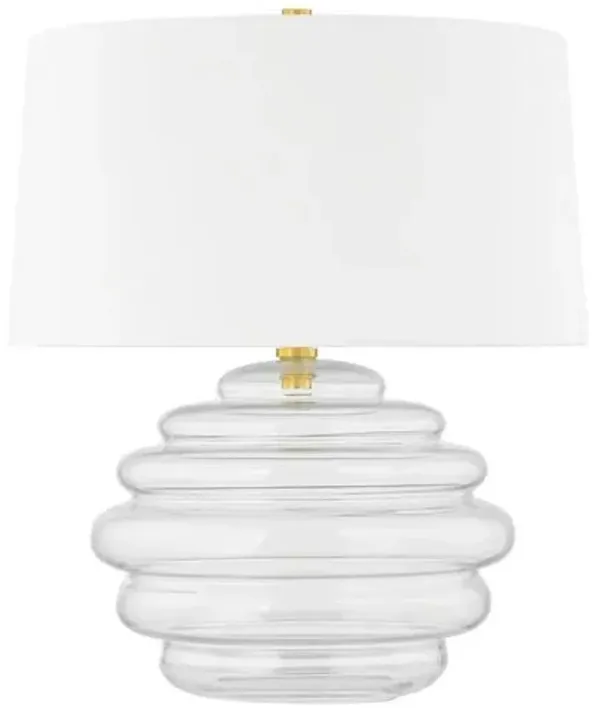 Dayton 22.5" Table Lamp - Clear Glass/Aged Brass - Gold