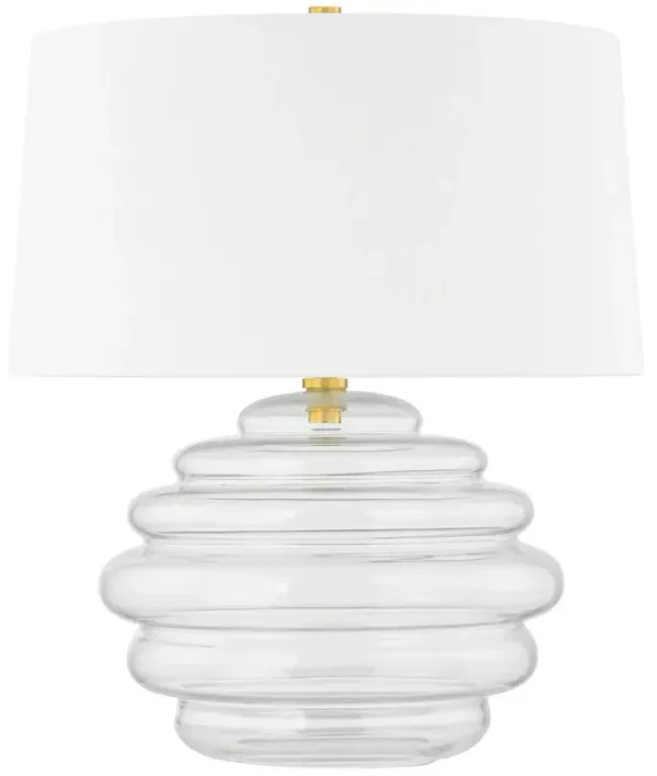 Dayton 22.5" Table Lamp - Clear Glass/Aged Brass - Gold