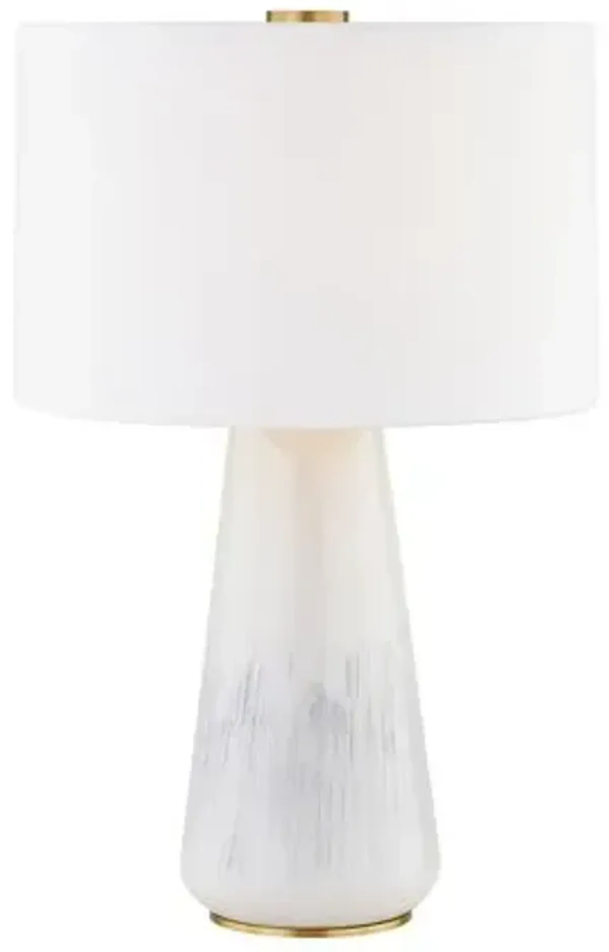 Jair 26" Table Lamp - Aged Brass/Gloss White Ash Ceramic