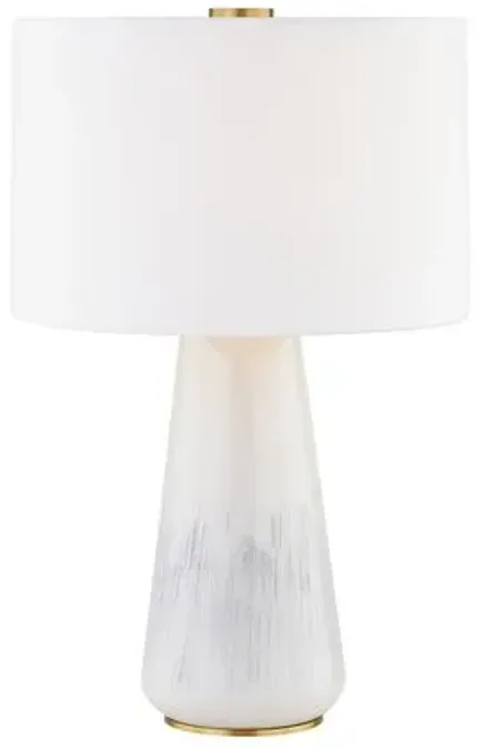 Jair 26" Table Lamp - Aged Brass/Gloss White Ash Ceramic