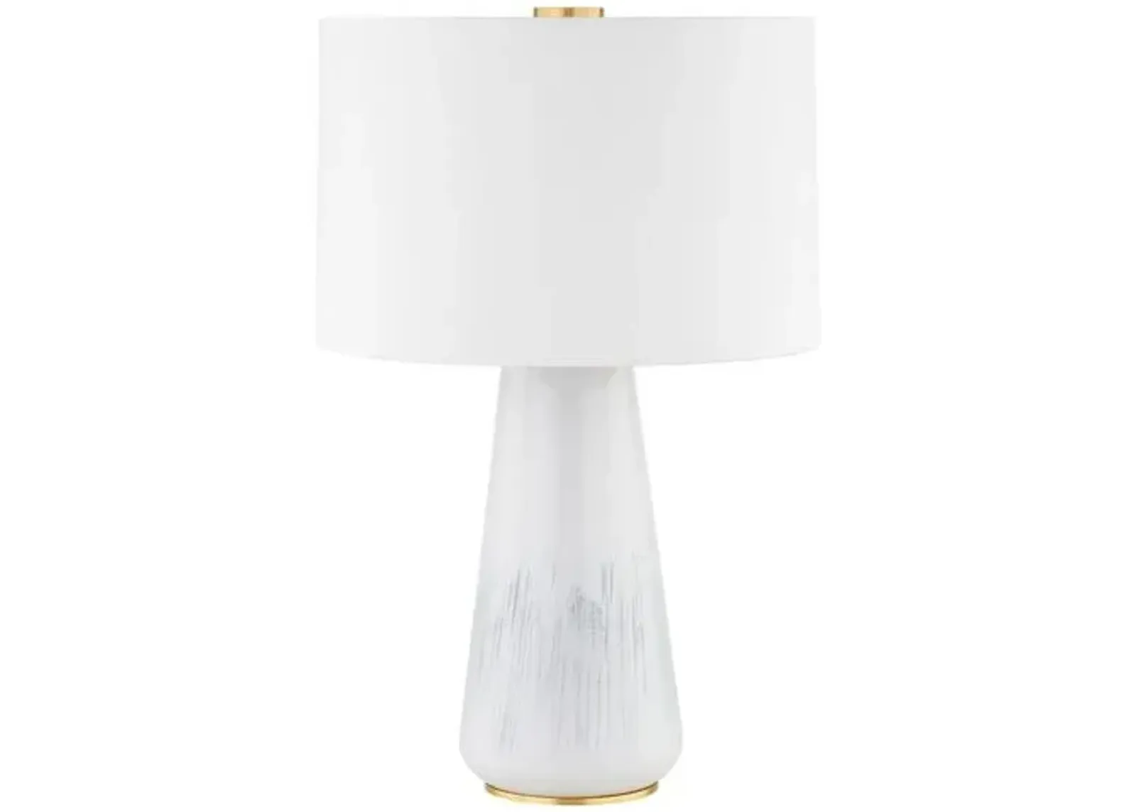 Jair 26" Ceramic Table Lamp - Gloss White Ash