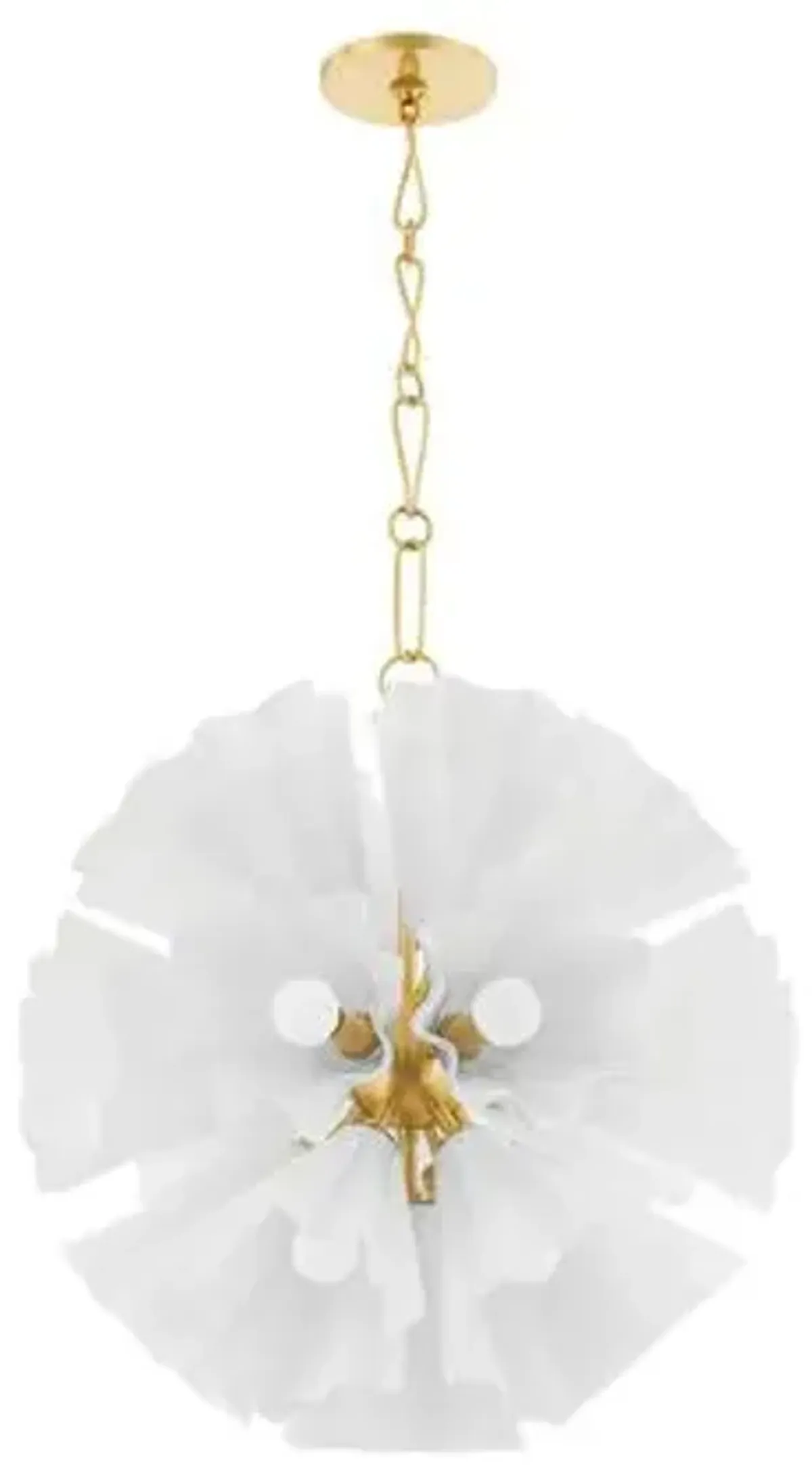 Cosette Glass Chandelier - White/Aged Brass - Gold