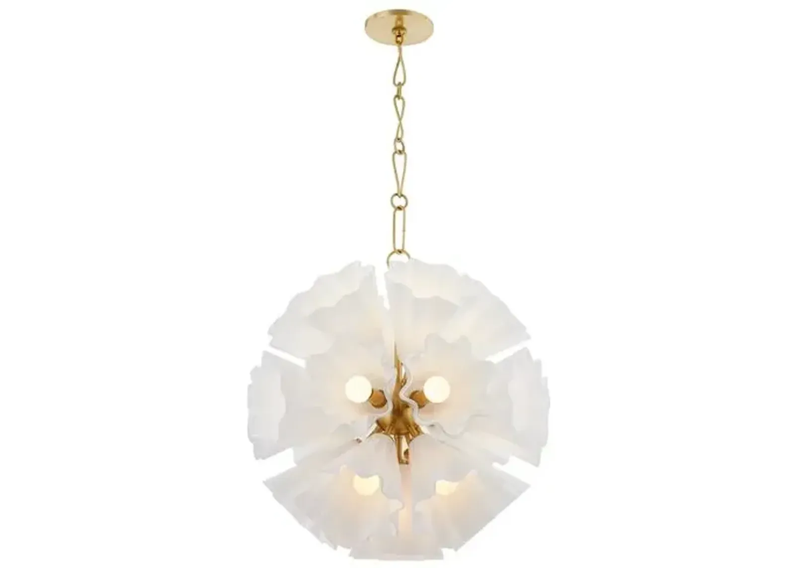 Cosette Glass Chandelier - White/Aged Brass - Gold