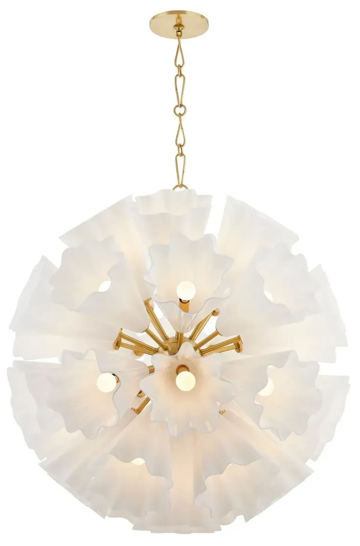 Cosette Glass Chandelier - White/Aged Brass - Gold