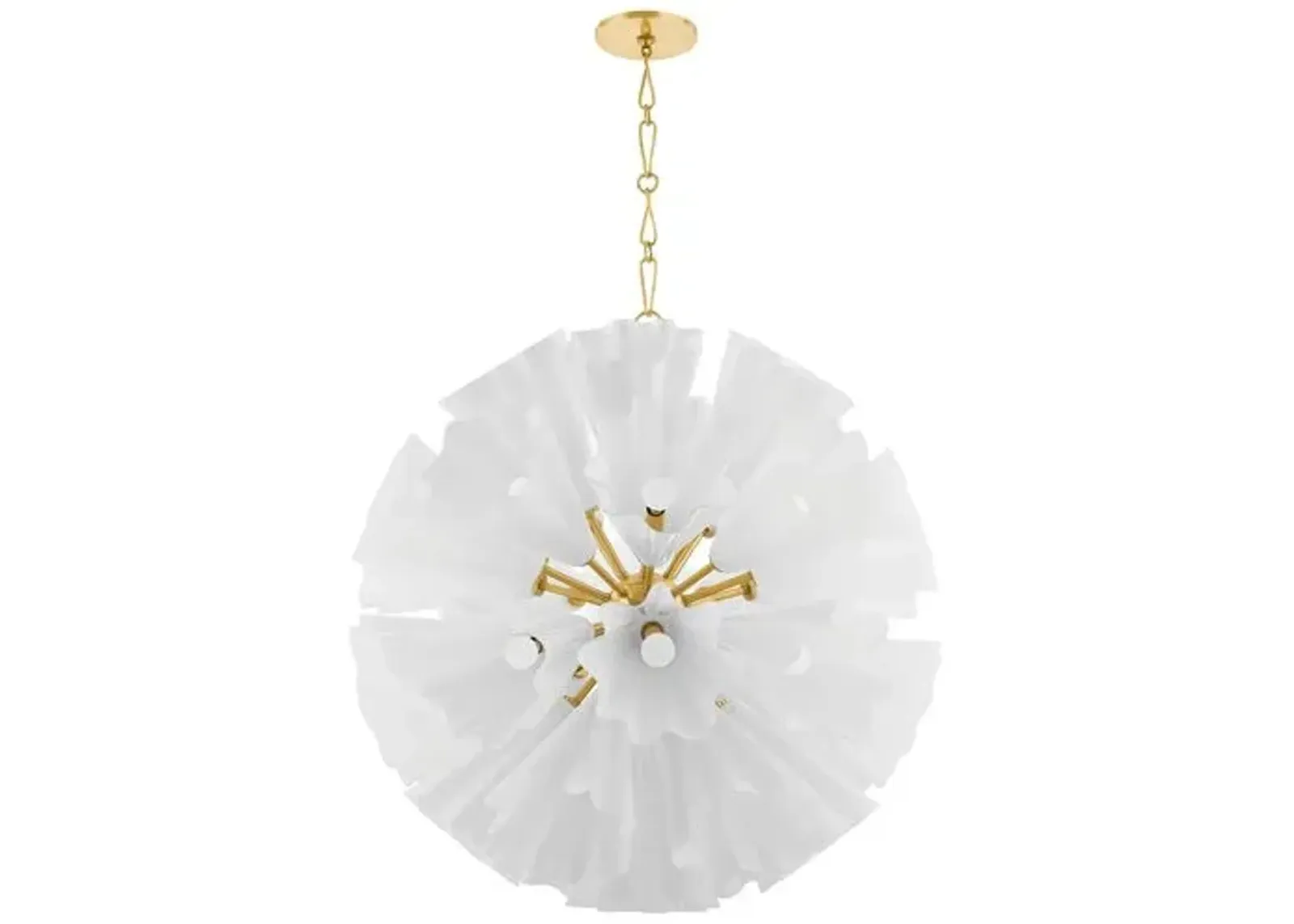 Cosette Glass Chandelier - White/Aged Brass - Gold