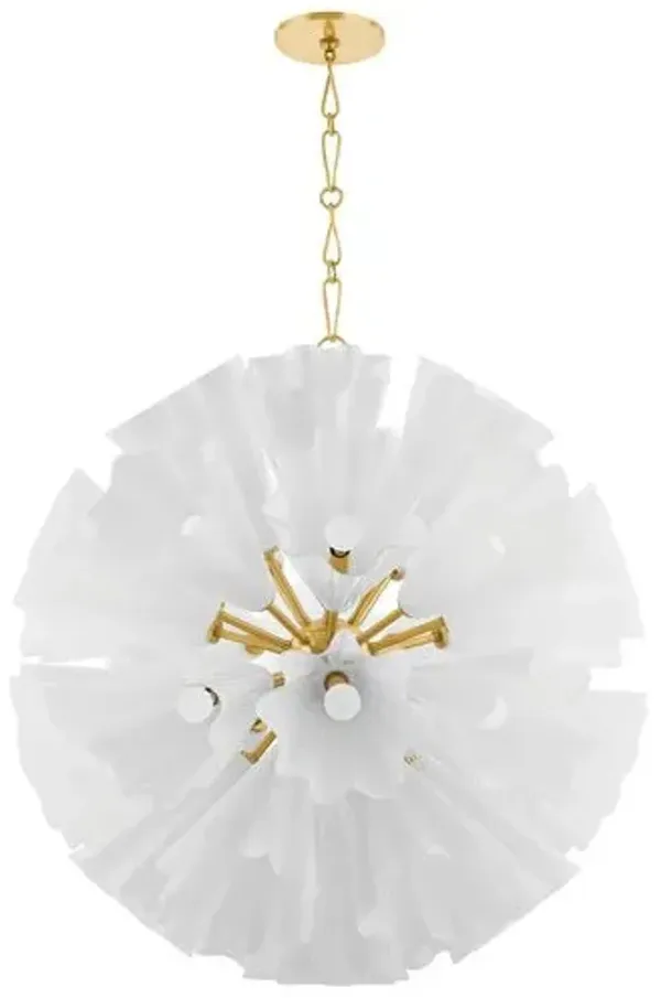 Cosette Glass Chandelier - White/Aged Brass - Gold