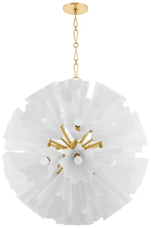 Cosette Glass Chandelier - White/Aged Brass - Gold