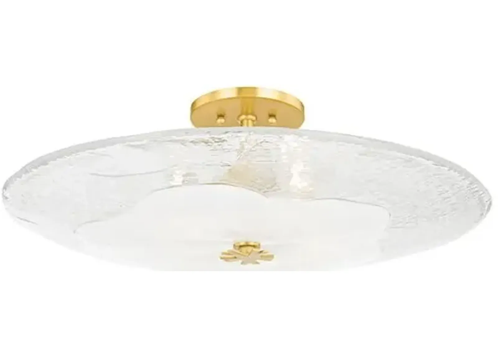 Lago Glass Semi Flush Mount - Aged Brass - Gold