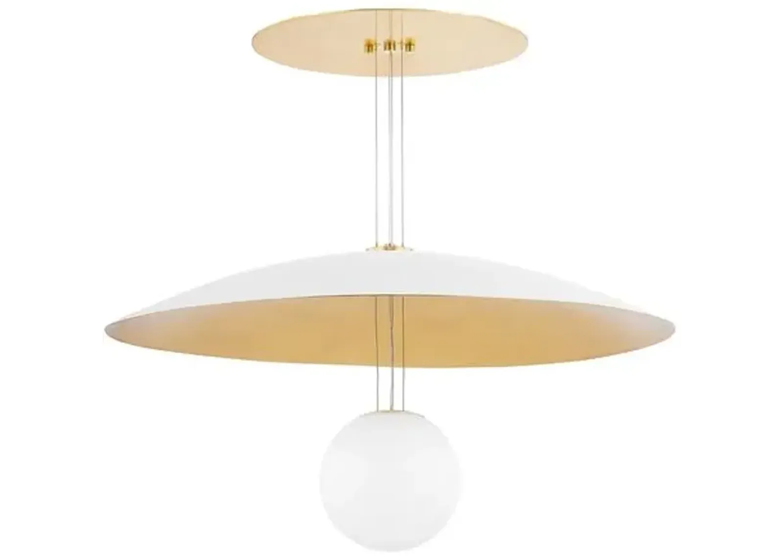 Brim Chandelier - Soft White/Gold Leaf