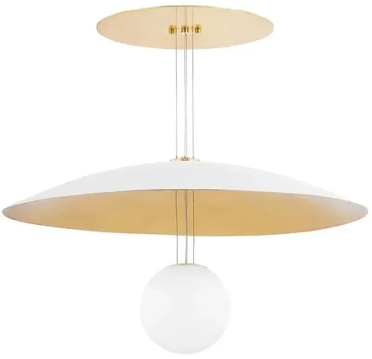 Brim Chandelier - Soft White/Gold Leaf