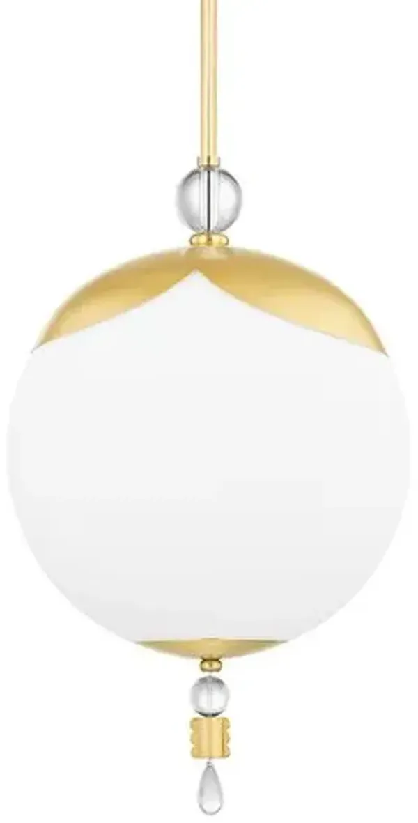 Perla Globe Pendant - Aged Brass - Gold