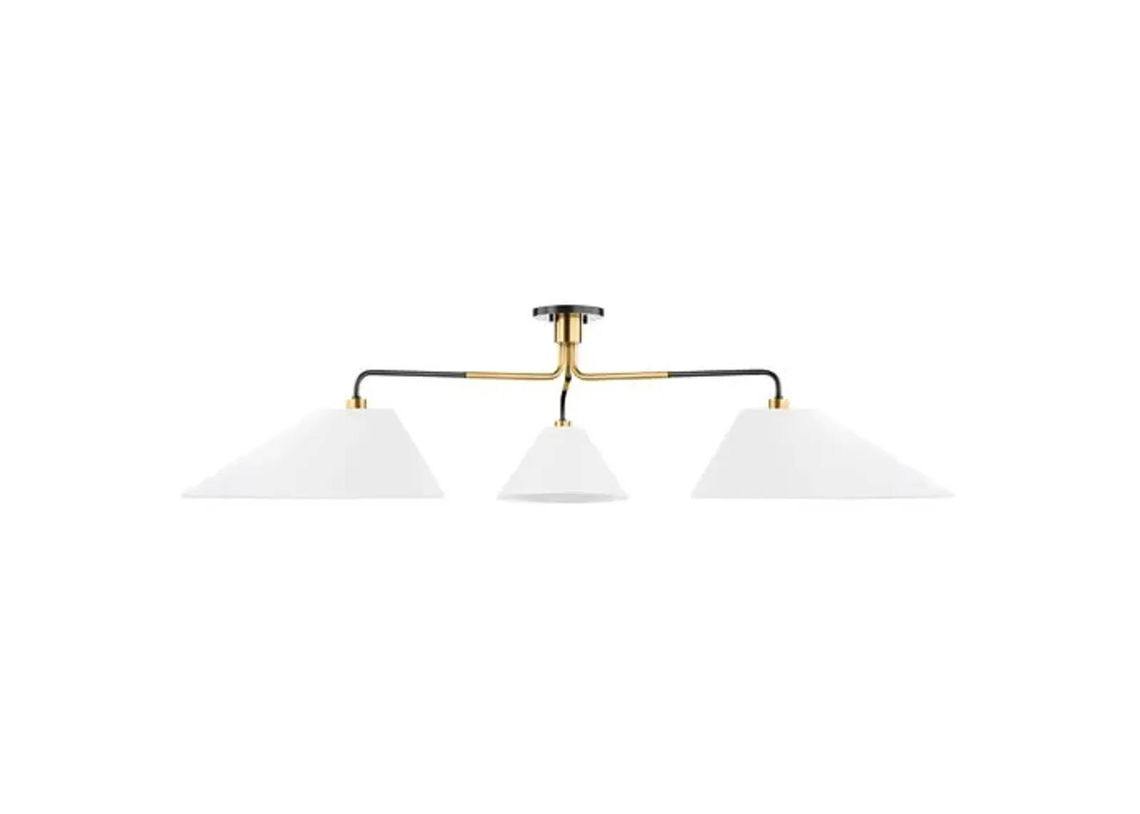 Duo 17.5" Semi Flush Mount - White/Aged Old Bronze - Brown