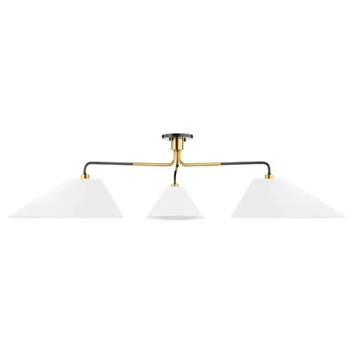 Duo 17.5" Semi Flush Mount - White/Aged Old Bronze - Brown