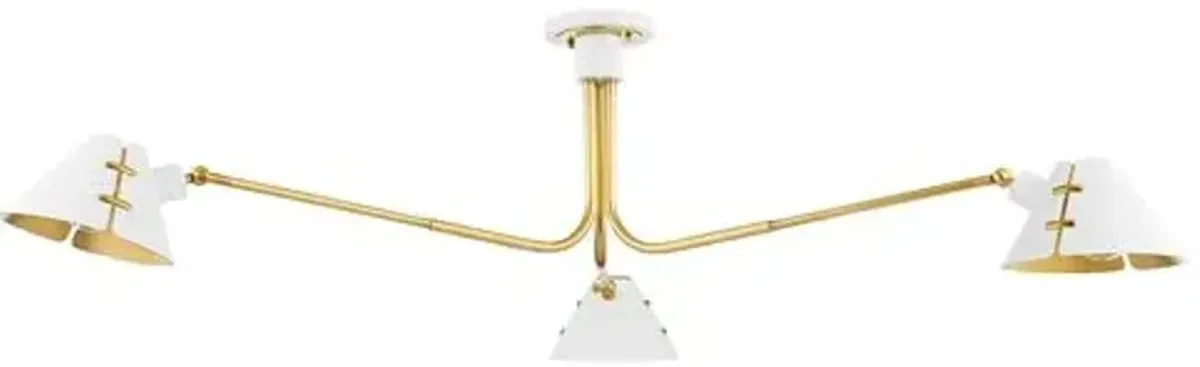 Split 13.25" Semi Flush - Aged Brass/Soft White