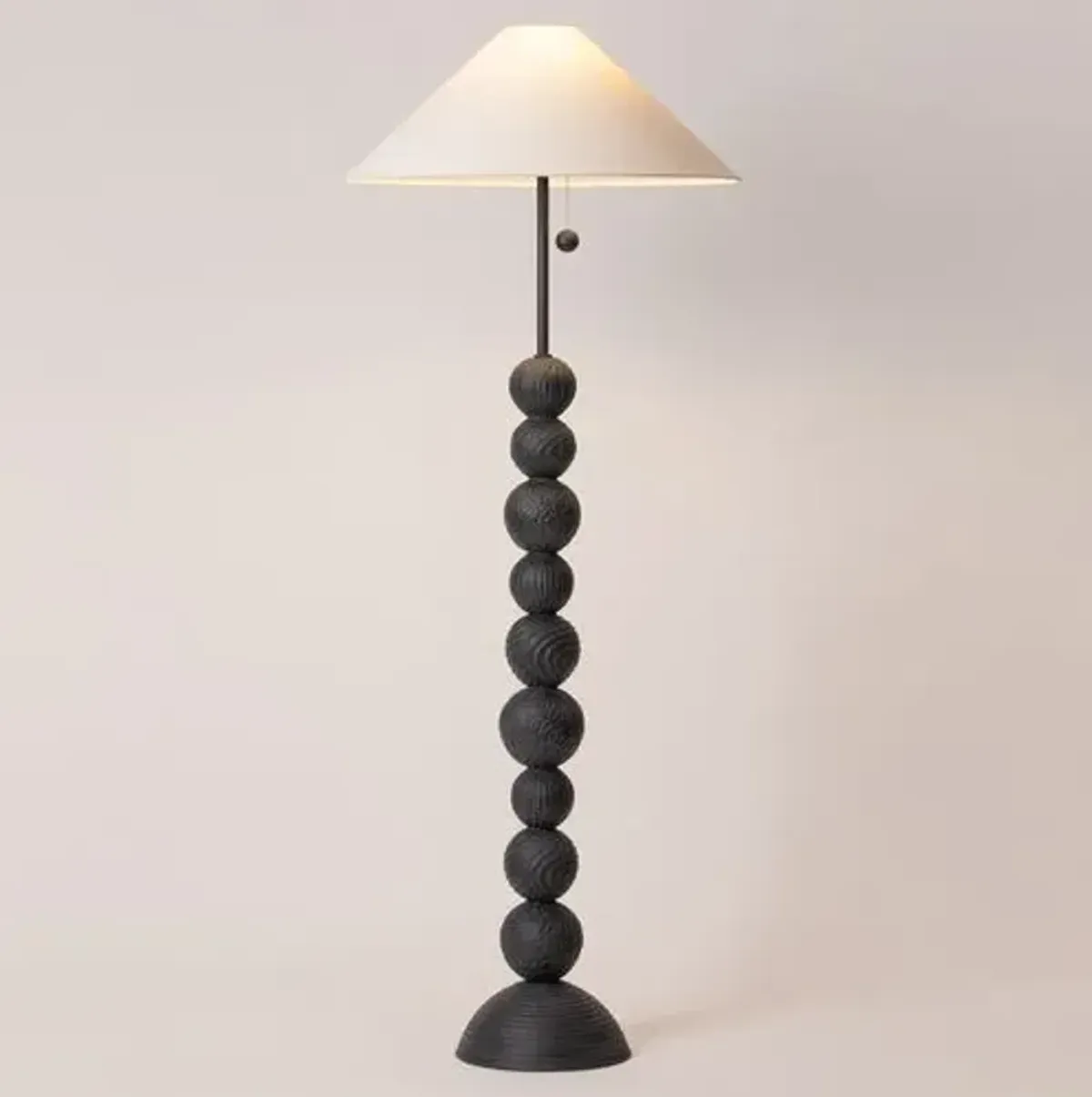 Miela Floor Lamp - Forged Iron/Ceramic Black Motif