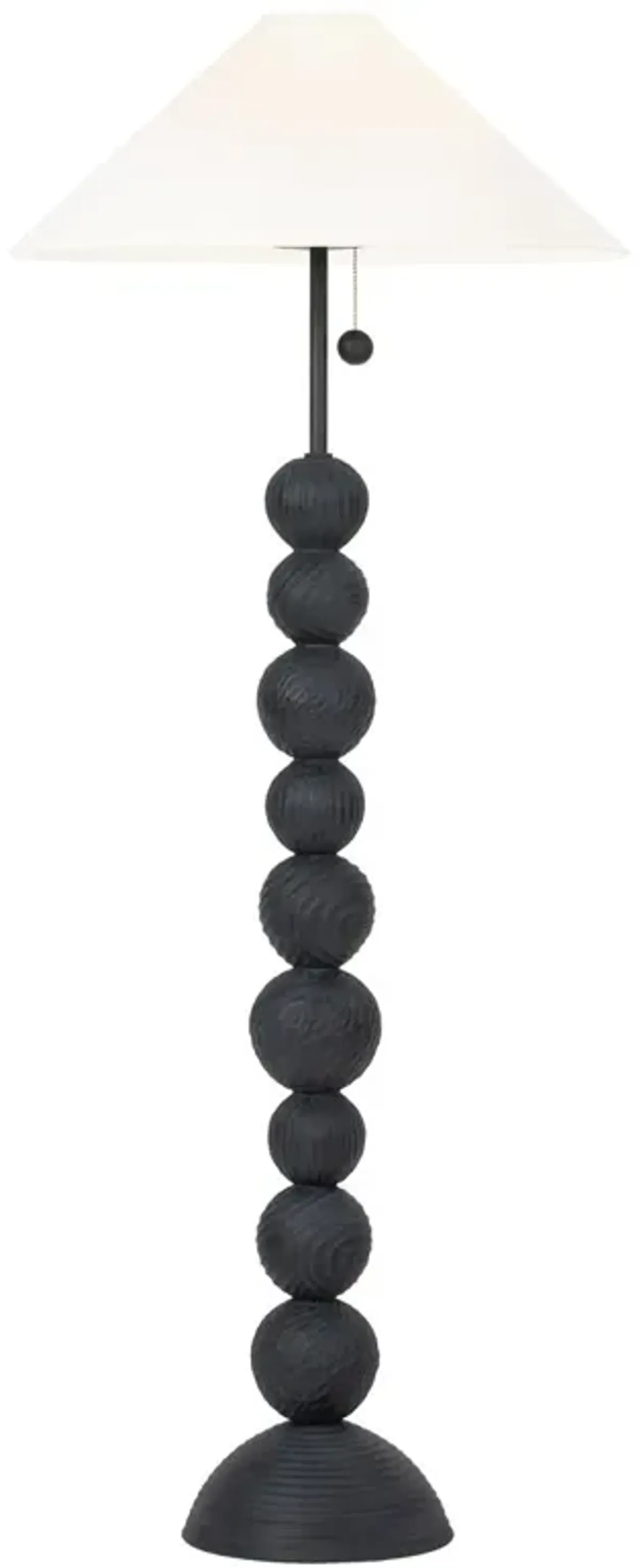 Miela Floor Lamp - Forged Iron/Ceramic Black Motif