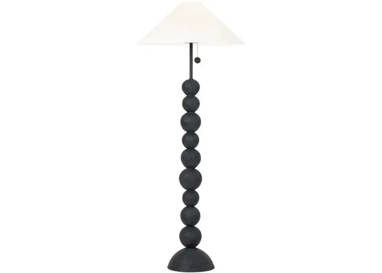 Miela Floor Lamp - Forged Iron/Ceramic Black Motif