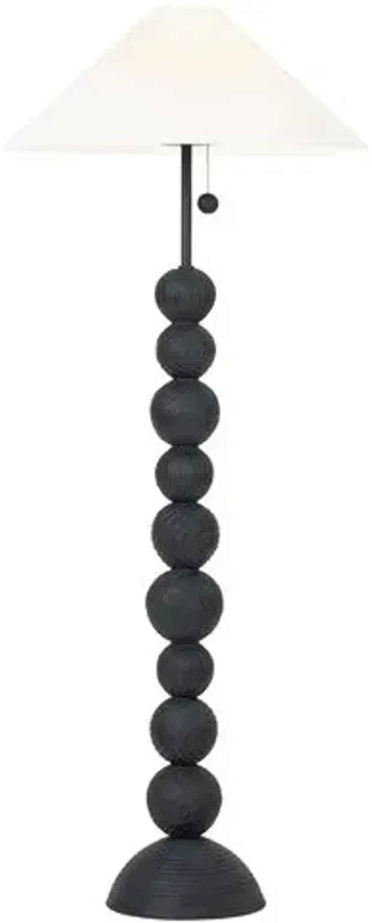 Miela Floor Lamp - Forged Iron/Ceramic Black Motif