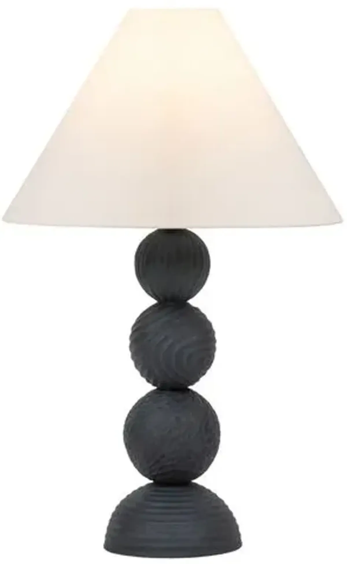 Miela 30" Table Lamp - Forged Iron/Ceramic Black Motif