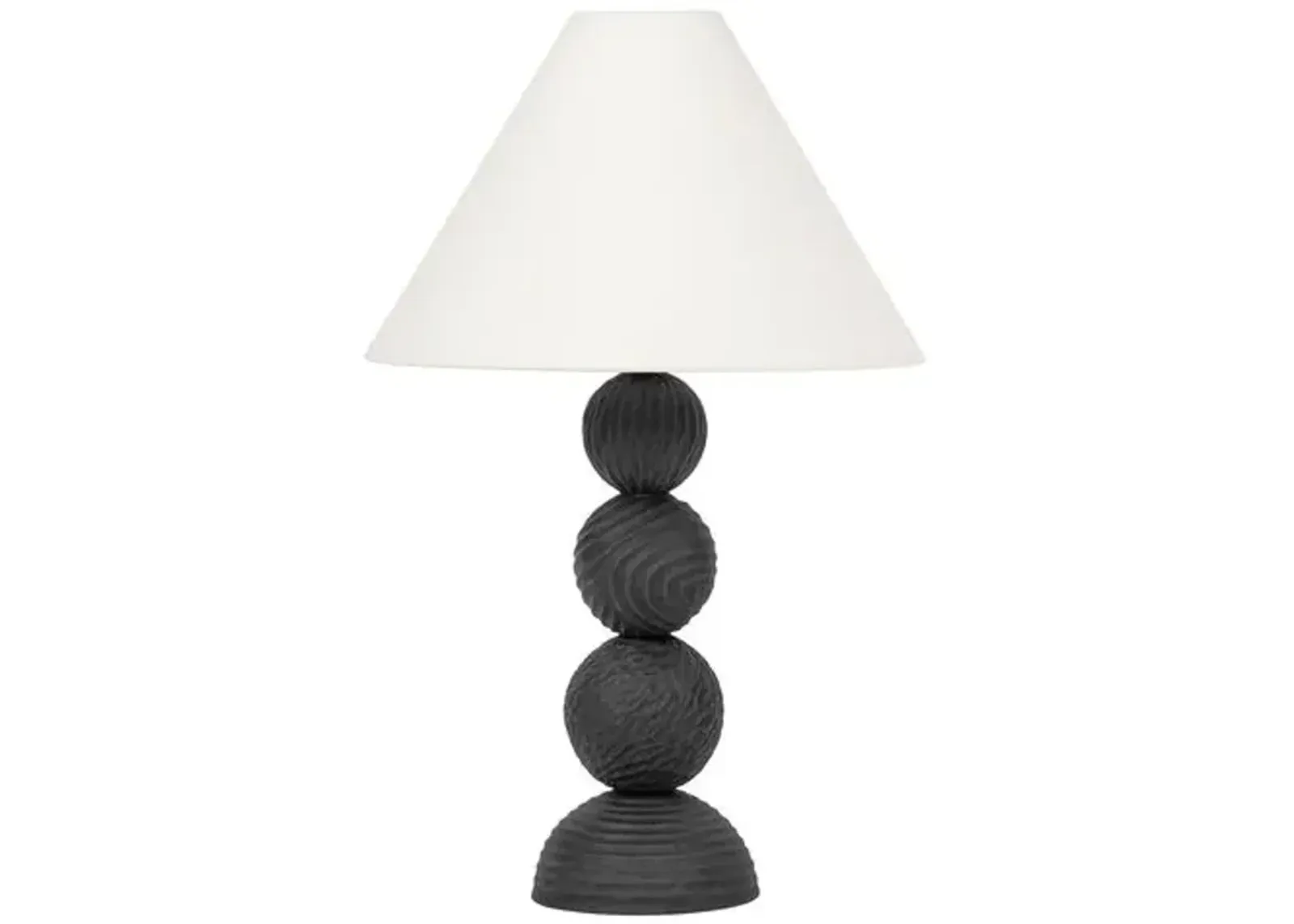 Miela 30" Table Lamp - Forged Iron/Ceramic Black Motif