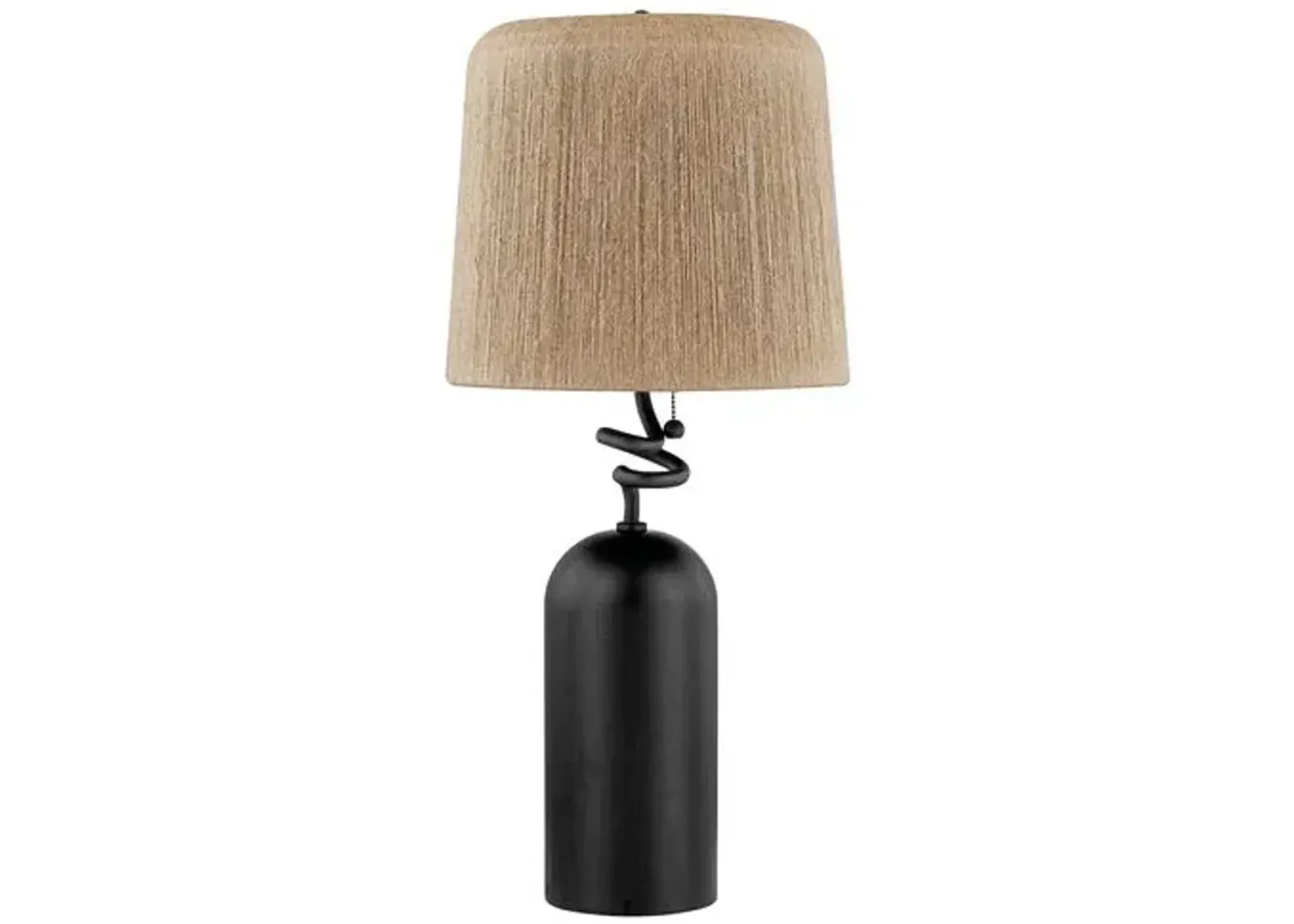 Morri Table Lamp - Abaca/Forged Iron - Black