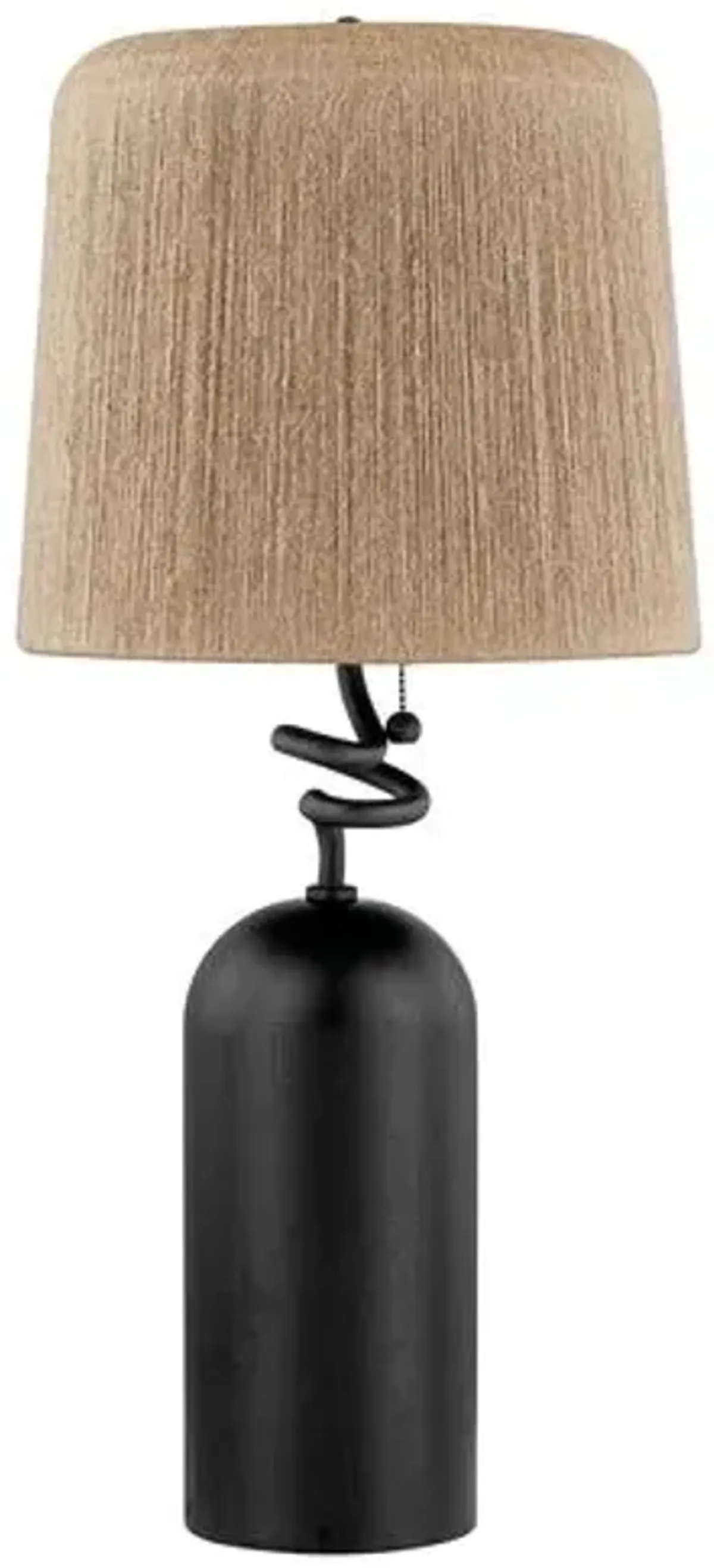 Morri Table Lamp - Abaca/Forged Iron - Black