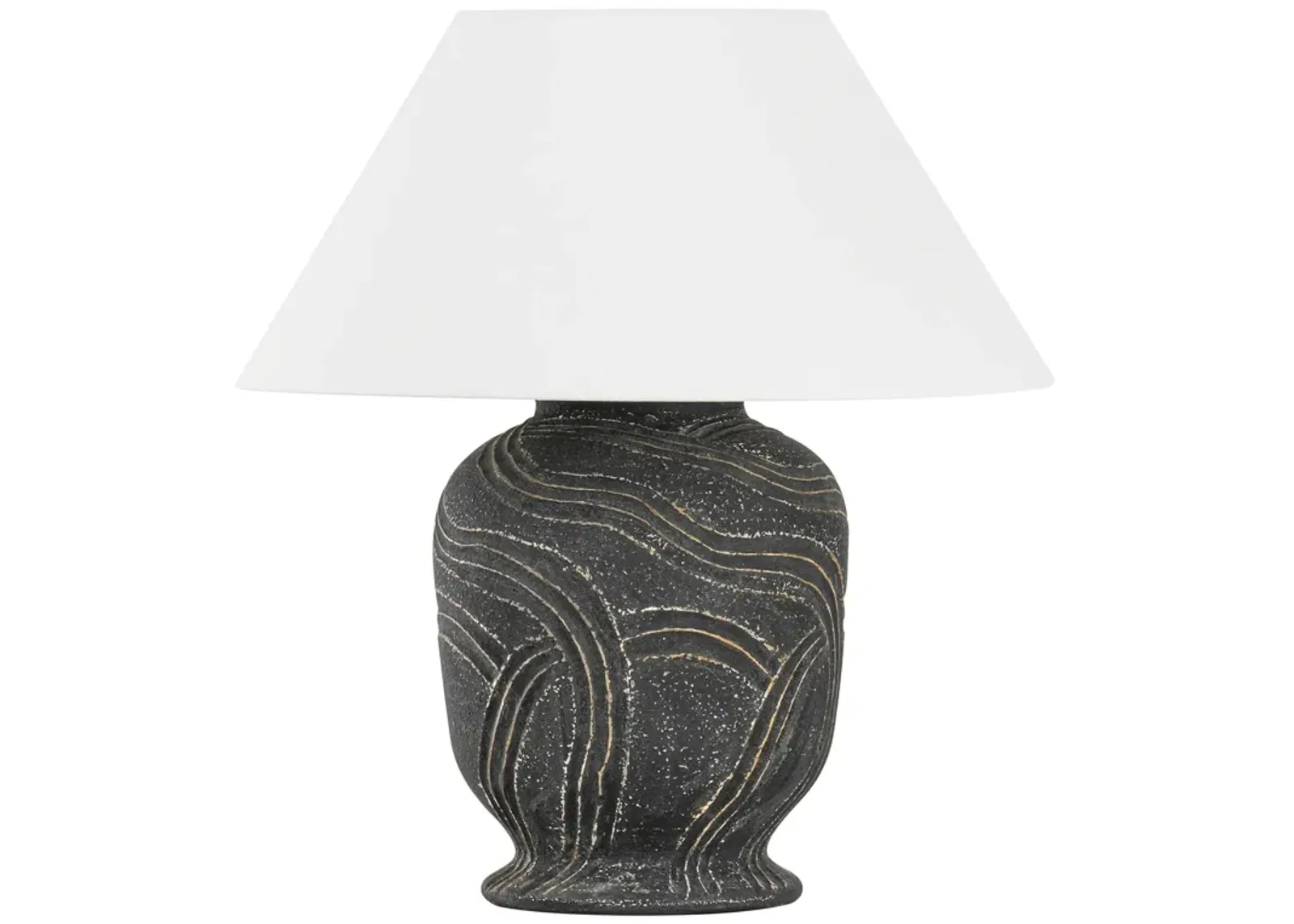 Pecola Ceramic Table Lamp - Windswept Ash - Ivory