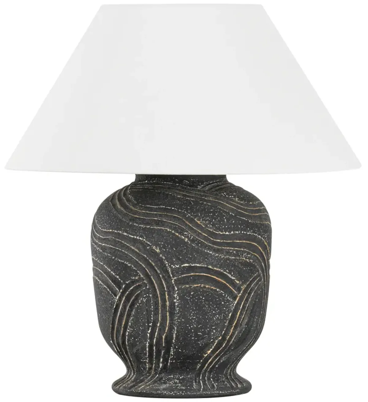 Pecola Ceramic Table Lamp - Windswept Ash - Ivory