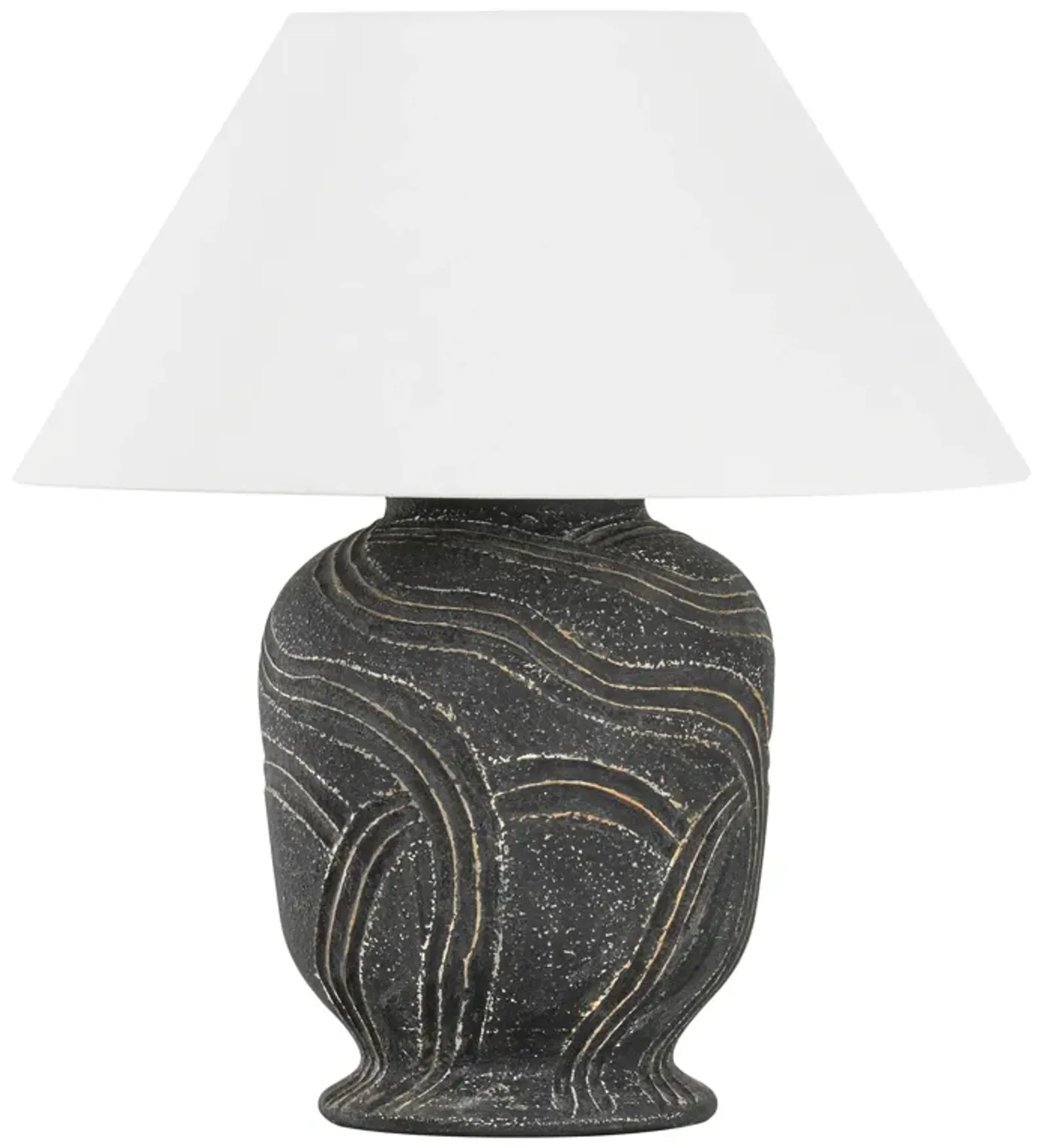 Pecola Ceramic Table Lamp - Windswept Ash - Ivory