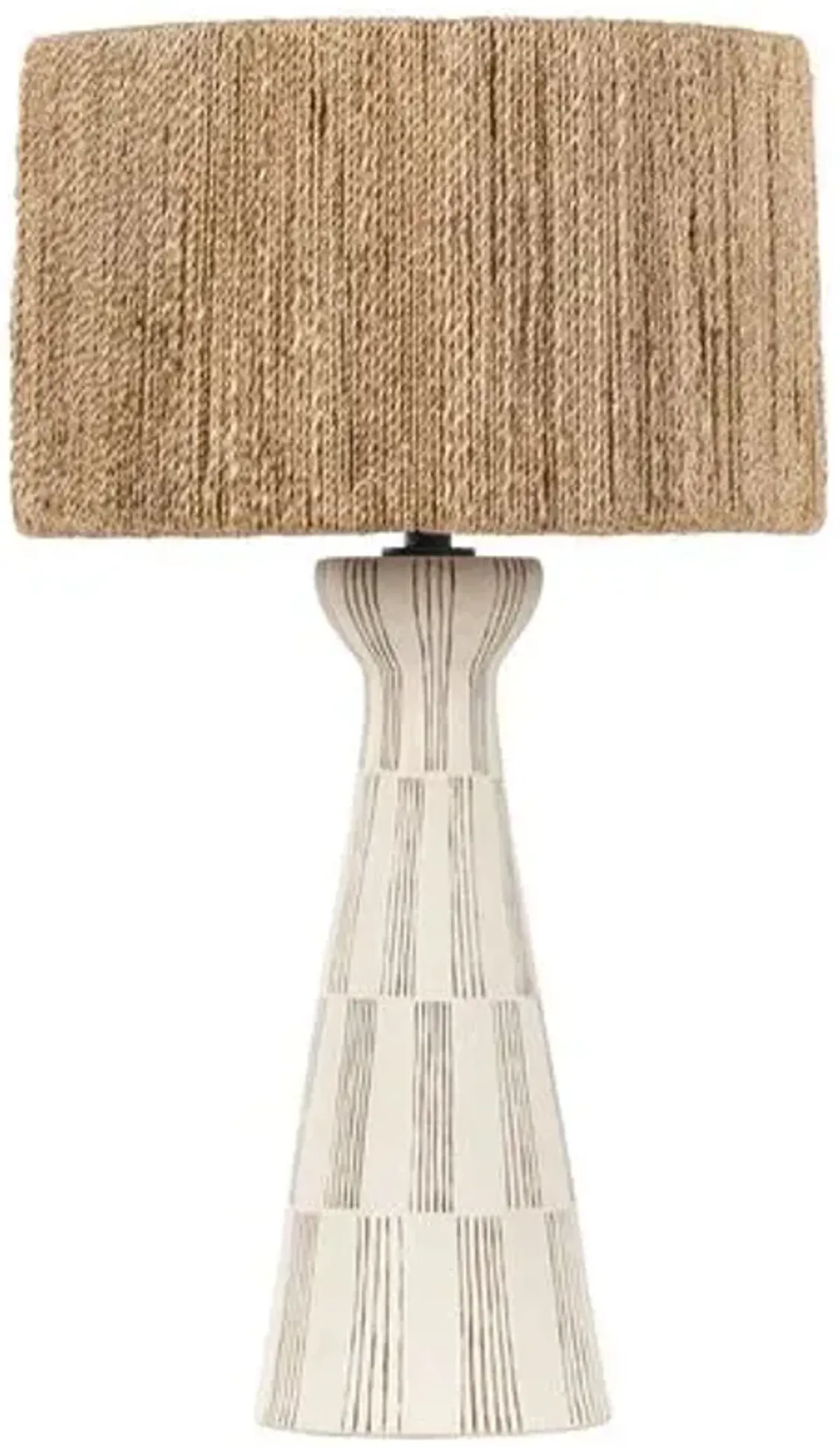 Palma Ceramic Table Lamp - Abaca/Graphic White