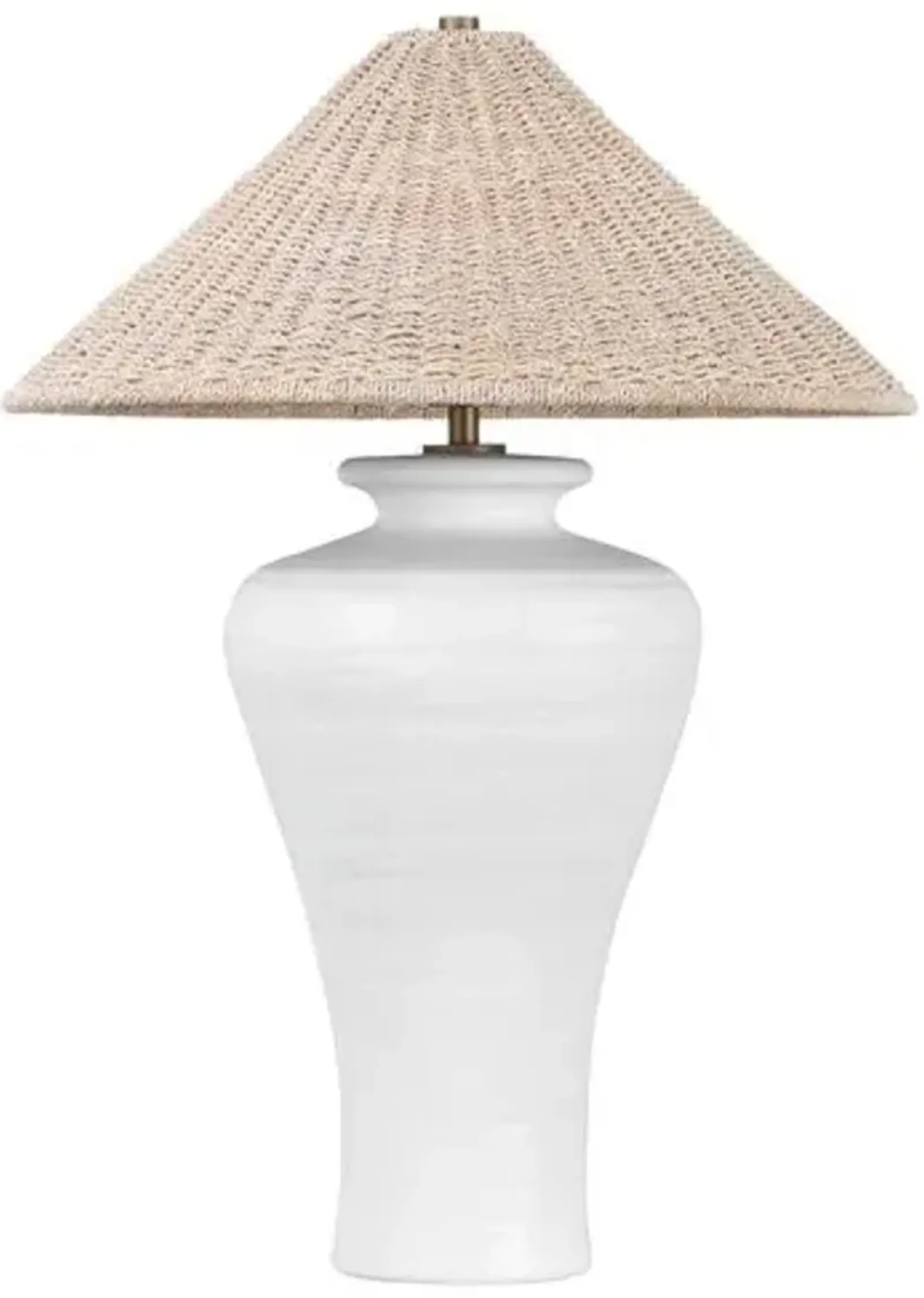 Pezante Table Lamp - Abaca/Ceramic Loft White