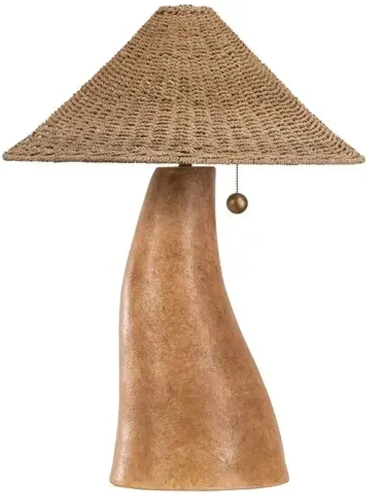 Seyla 29" Abaca Table Lamp - Patina Brass/Ceramic Ancient Terracotta - Brown