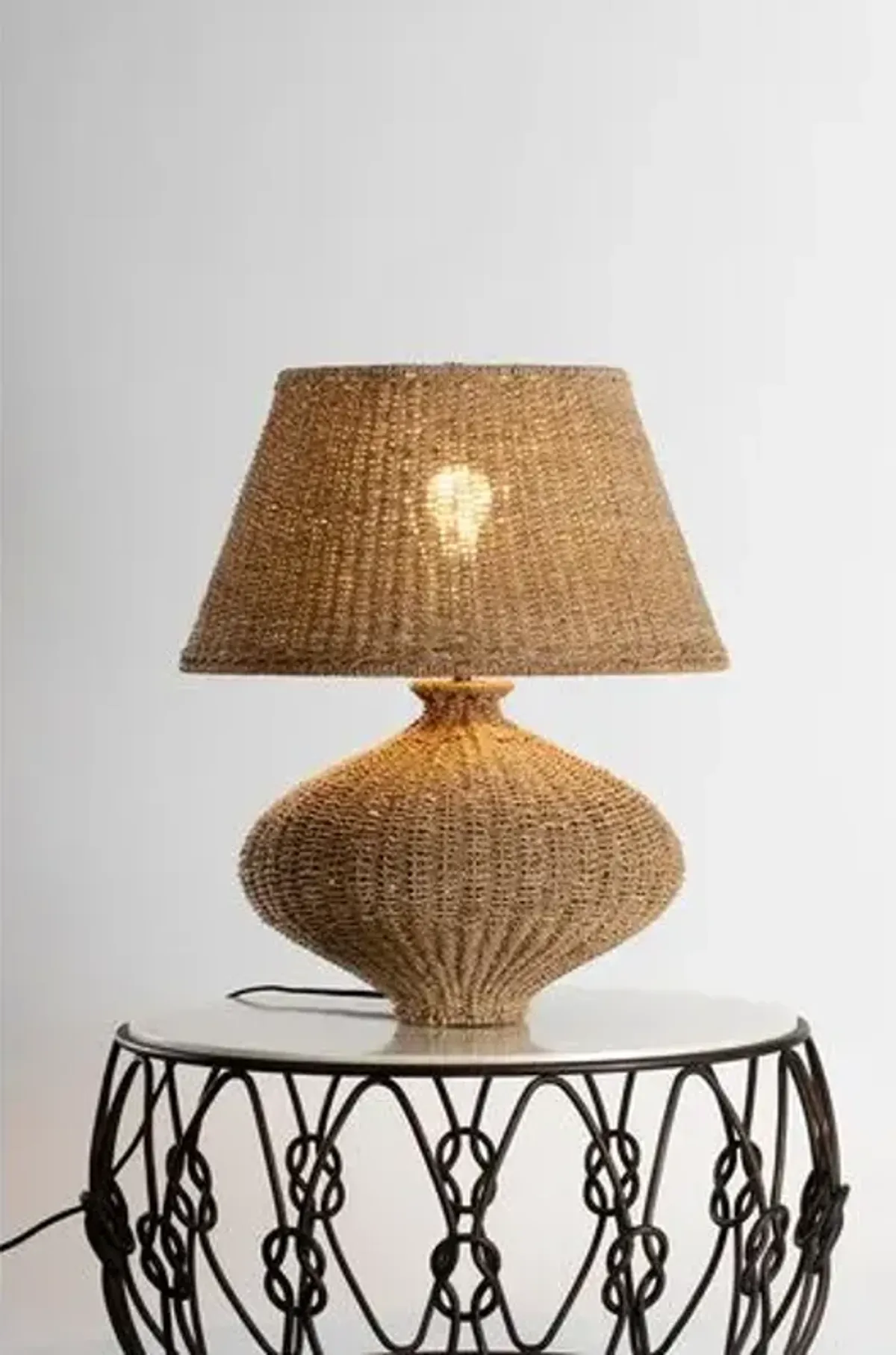 Nette Abaca Table Lamp - Natural - Brown