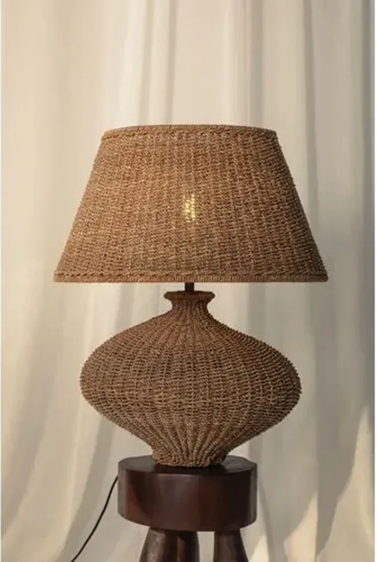 Nette Abaca Table Lamp - Natural - Brown