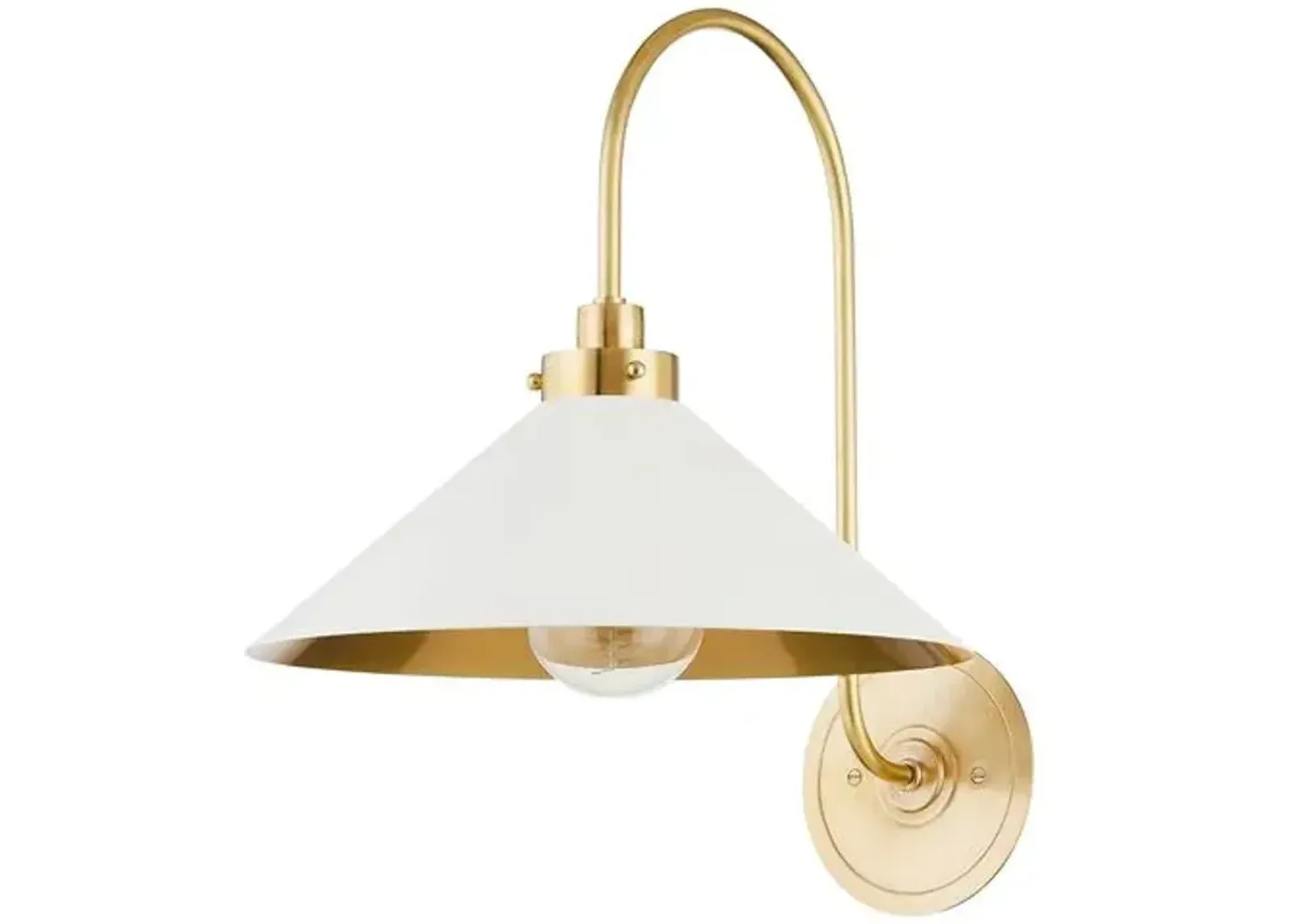 Clivedon 16" Wall Sconce - White/Aged Brass - Gold