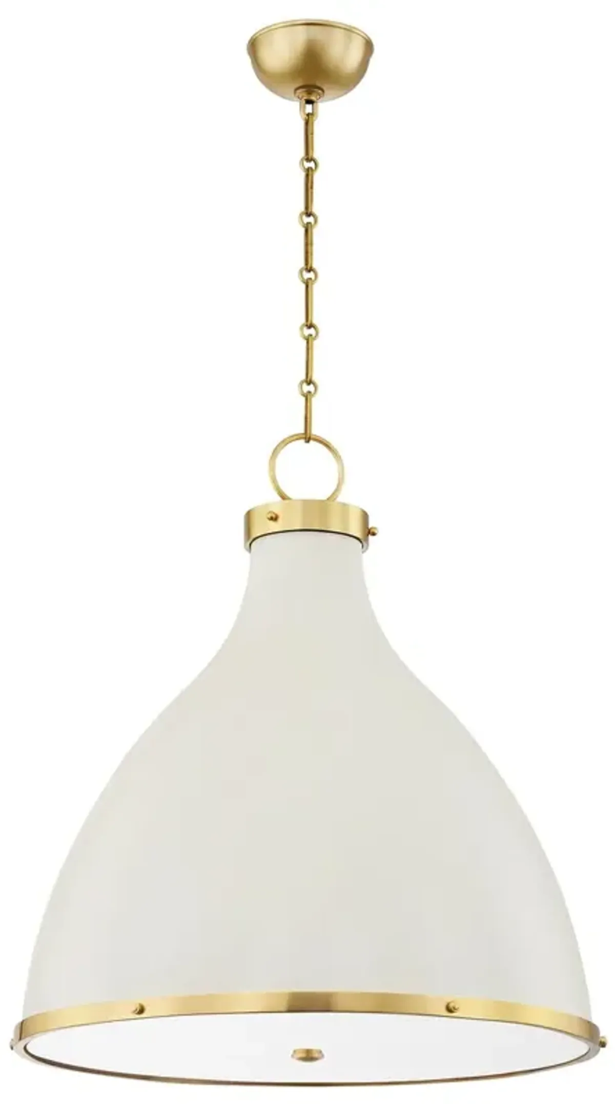 Painted No. 3 Pendant - White