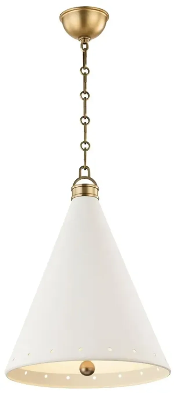 Plaster No.1 Pendant - Aged Brass/white Plaster